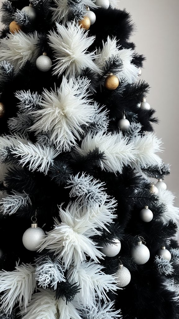 Monochrome Faux Fur Tree