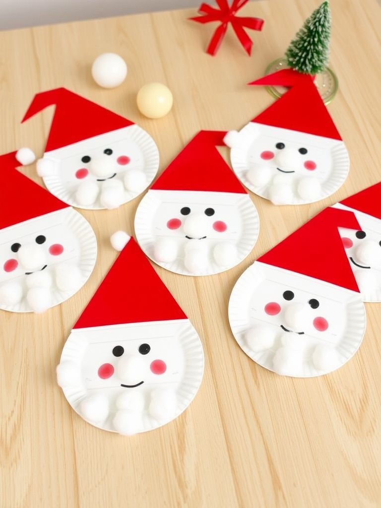 Paper Plate Santa faces