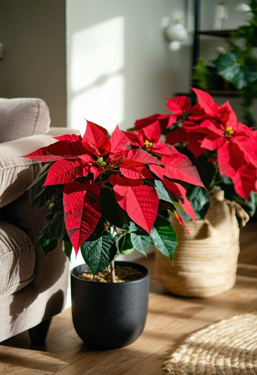 Potted Poinsettias