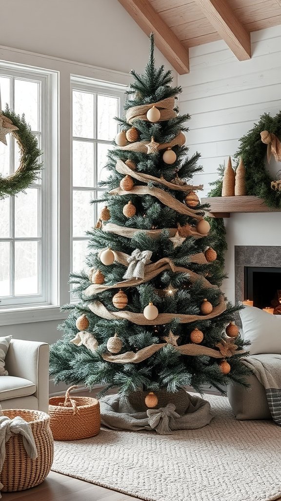 Rustic Black and White Flannel Tree