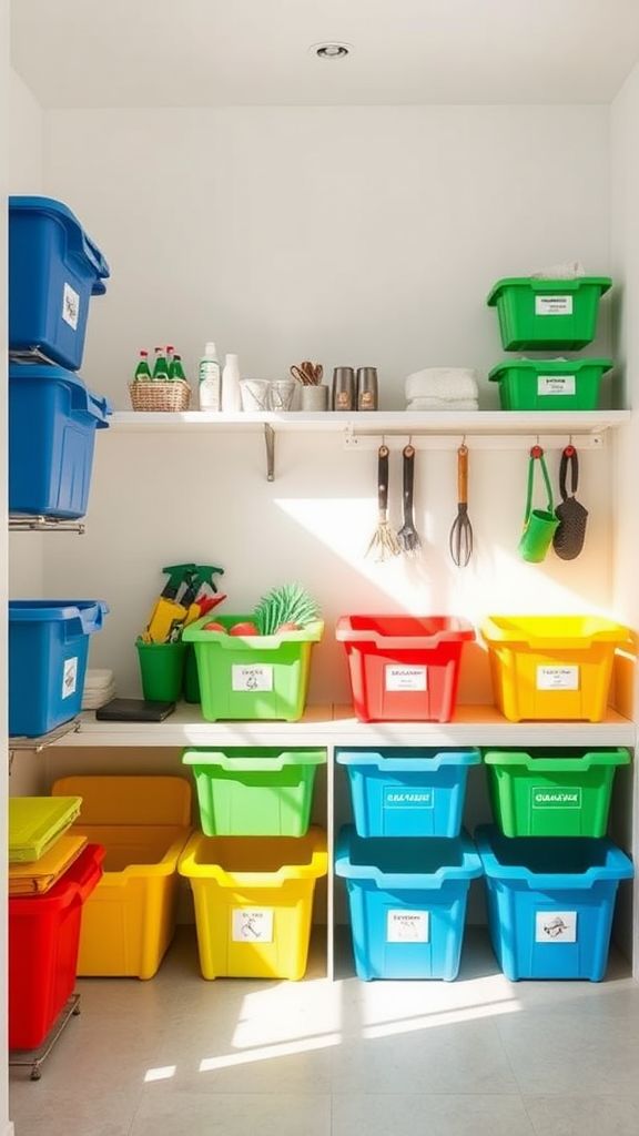 Use Color-Coded Bins for Organization