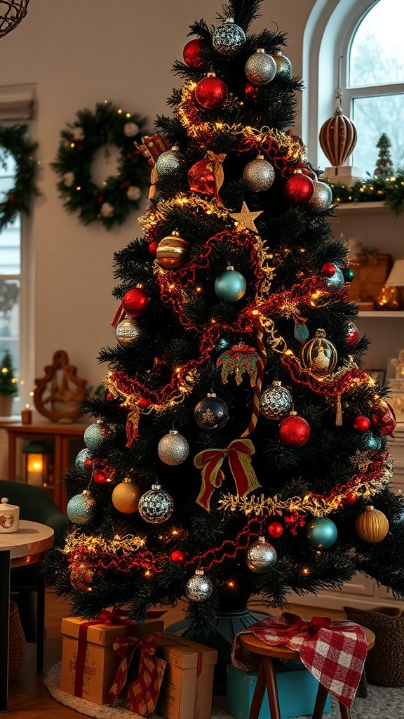 Vintage-Inspired Black Christmas Tree