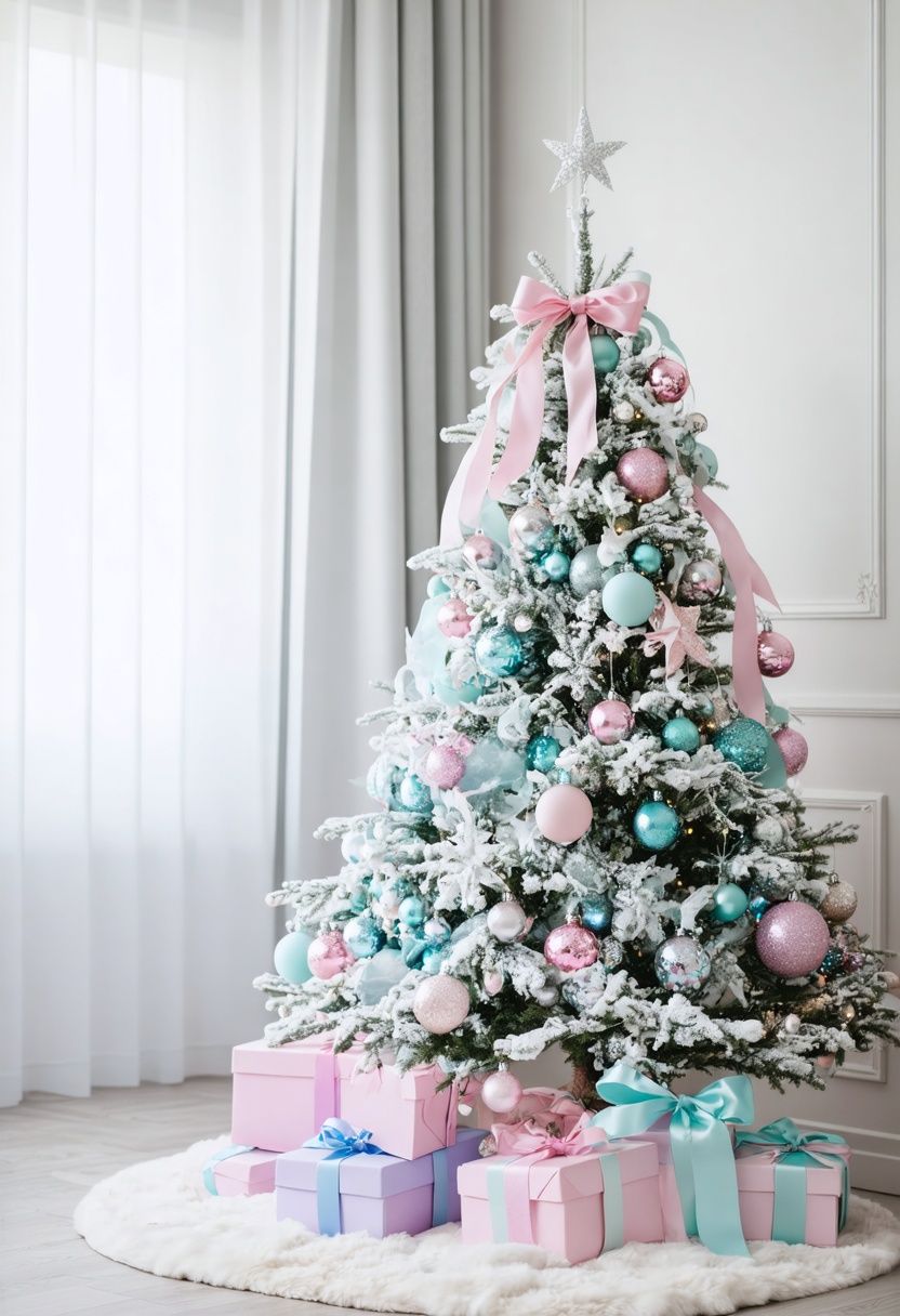 White Tree with Pastel Decorations