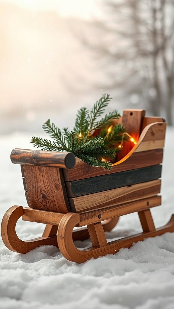 Wooden Sleigh Decor