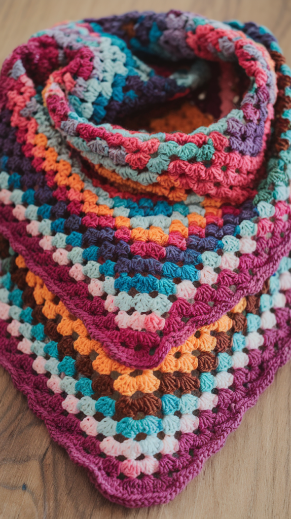 Classic Granny Square Scarf