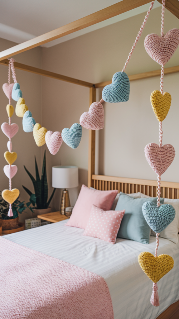 Crochet Heart Garland