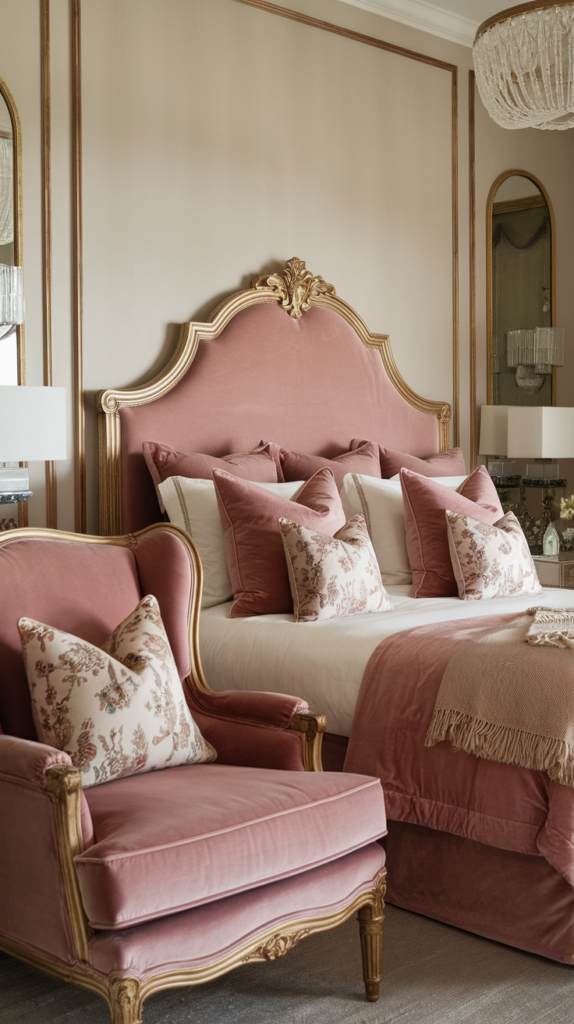 Dusty Pink Velvet Upholstery