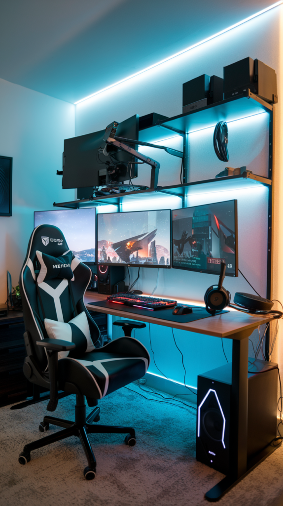 Gaming Zone with Multi-Screen Setup