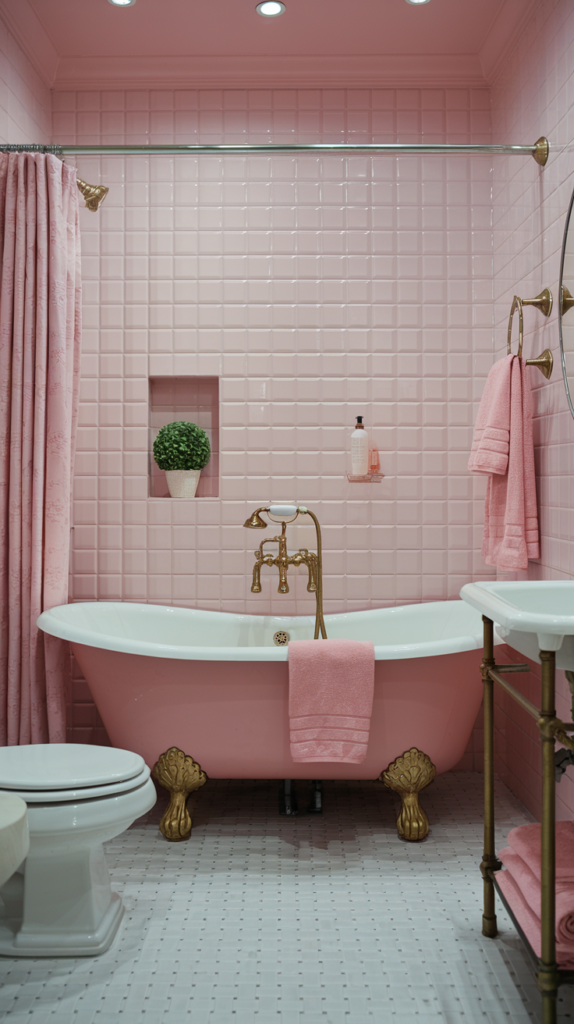 Pink Clawfoot Tub