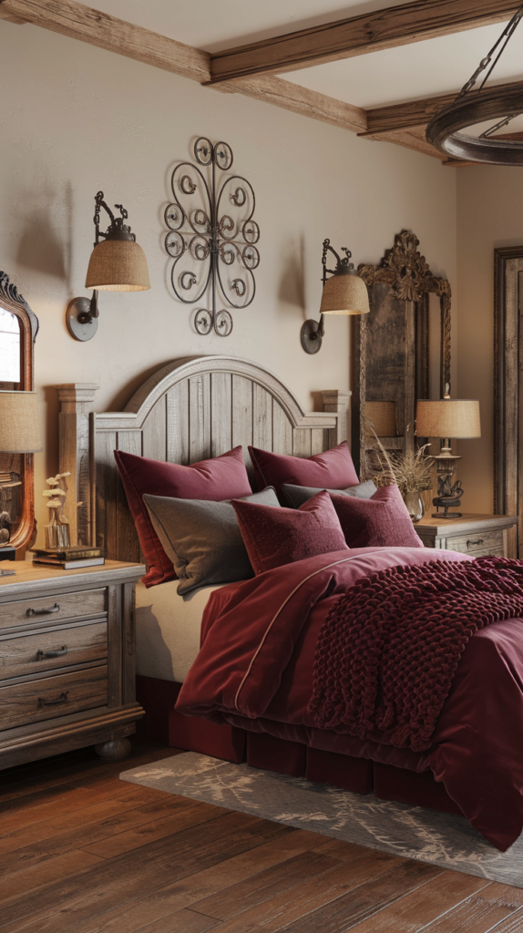 Rustic Burgundy Decor Accents