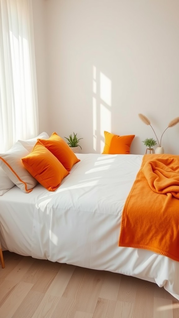 Accentuate with Orange Throw Pillows