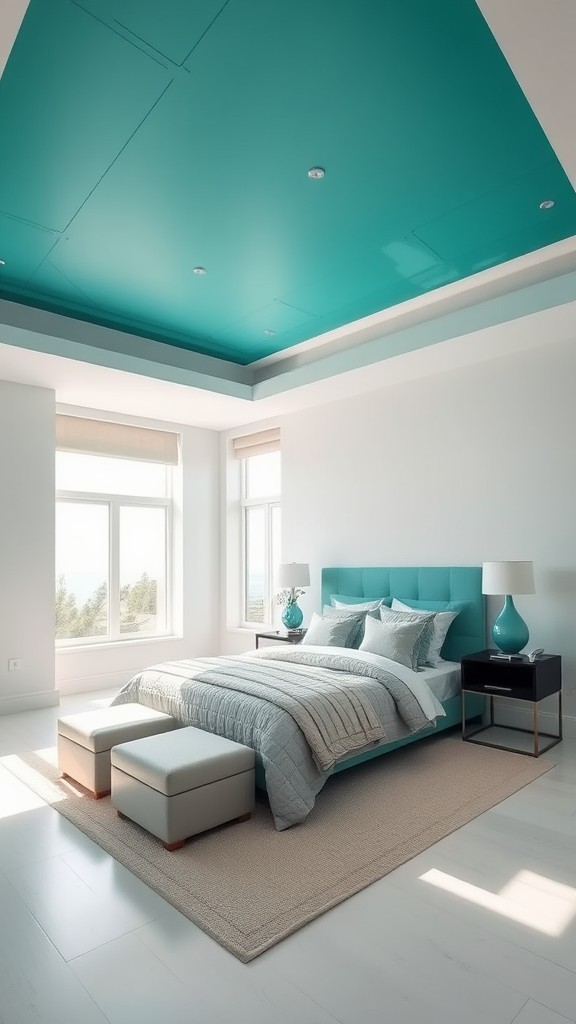 Add Teal in the Ceiling Design