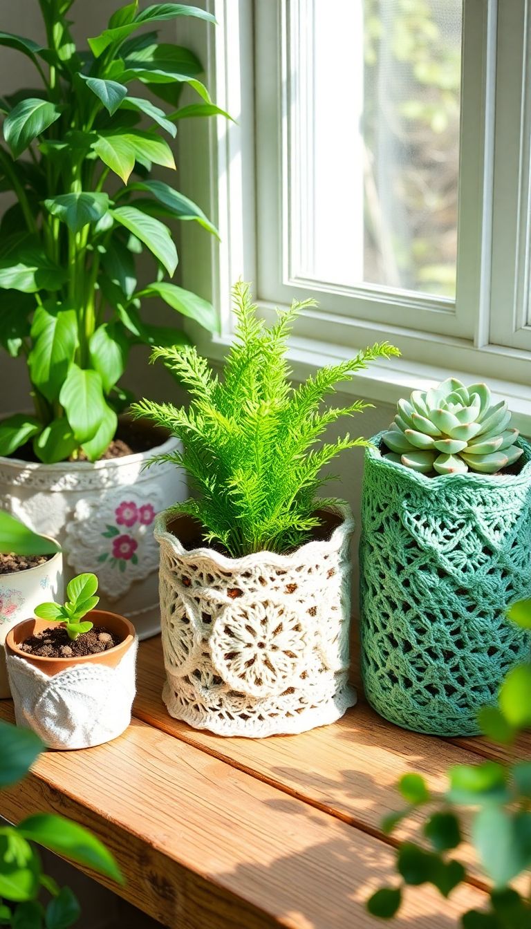 Adorable Crochet Plant Pot Covers