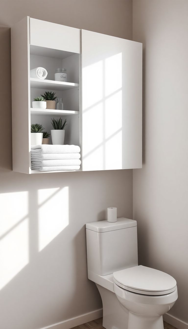 Bathroom Cabinet with Shelves Above