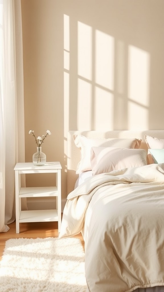 Beige Bedding with Touches of Soft Pastels