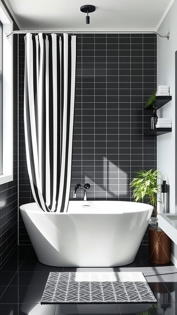 Black and White Shower Curtains