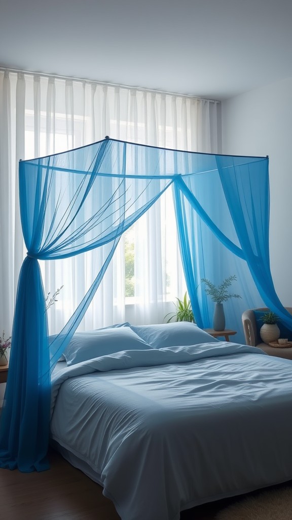 Blue Bed Canopy for a Cozy Retreat