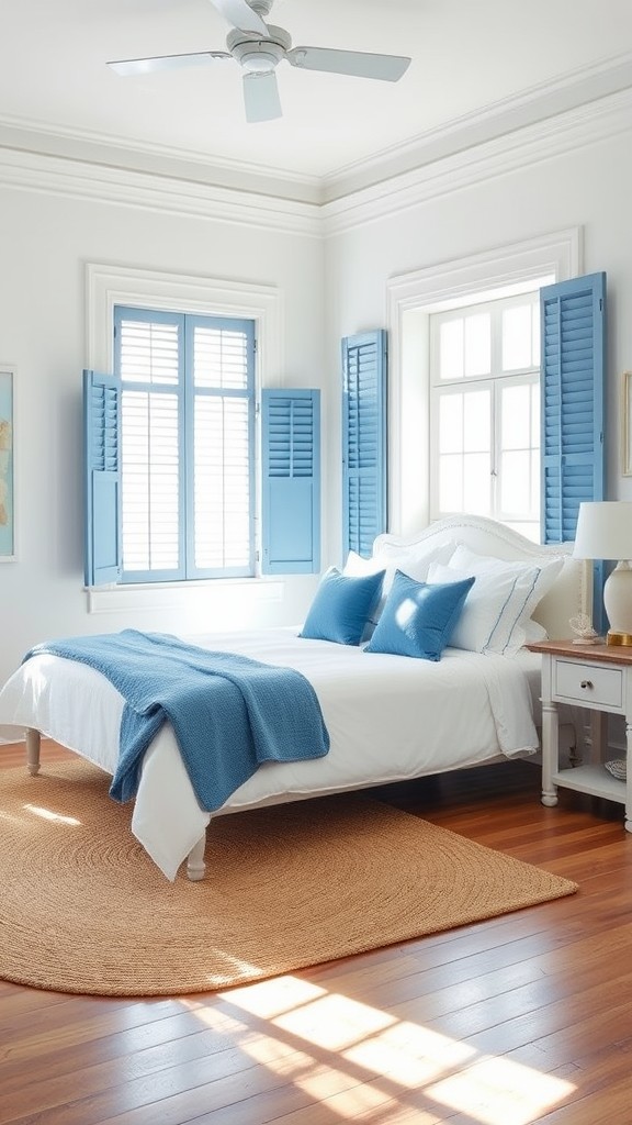 Blue Shutters for Window Treatments