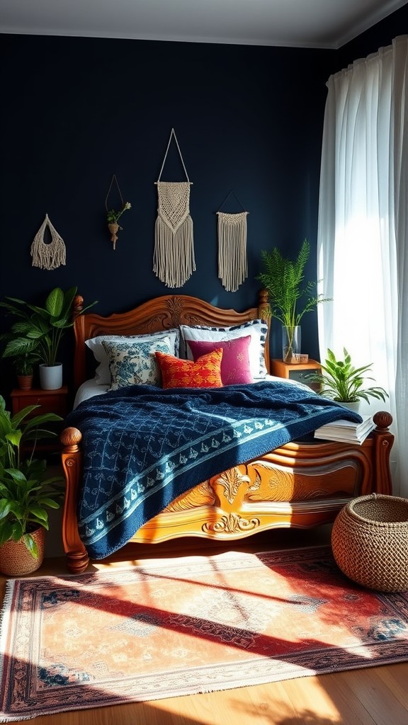 Bohemian Style with Navy Blue Elements