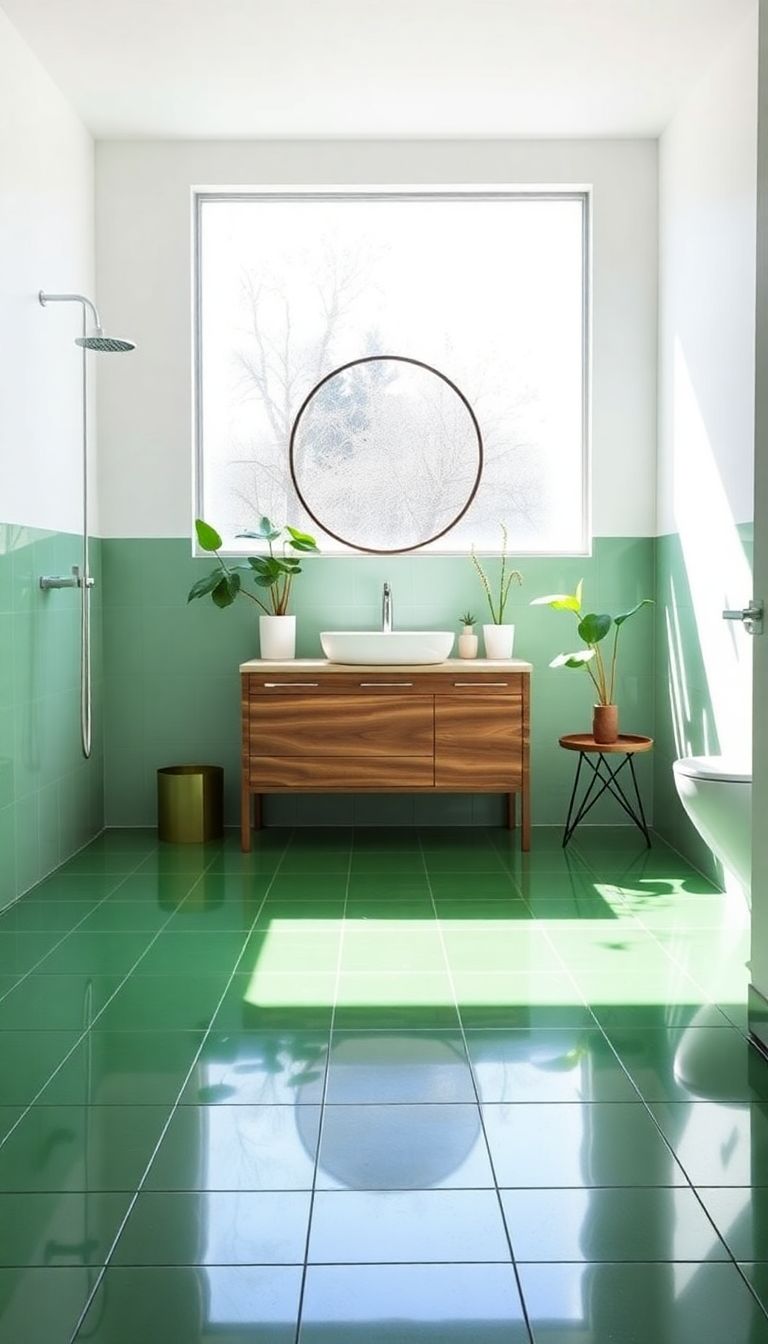 Bold Green Floor Tiles