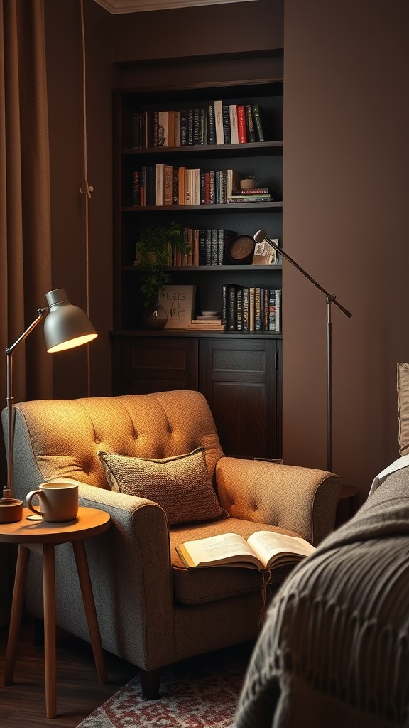 Build a Cozy Reading Nook with Brown Accents