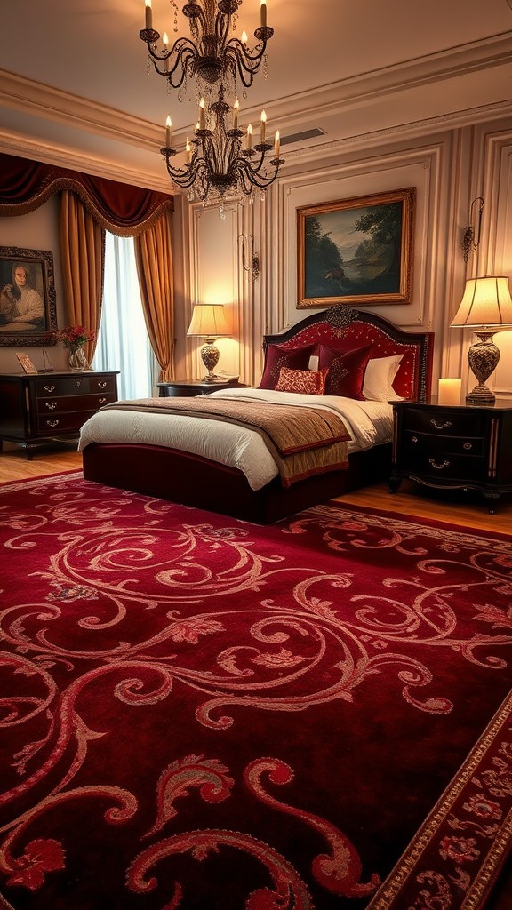 Burgundy Area Rugs with Intricate Patterns