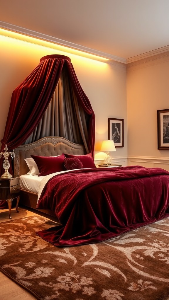 Burgundy Bed Canopies