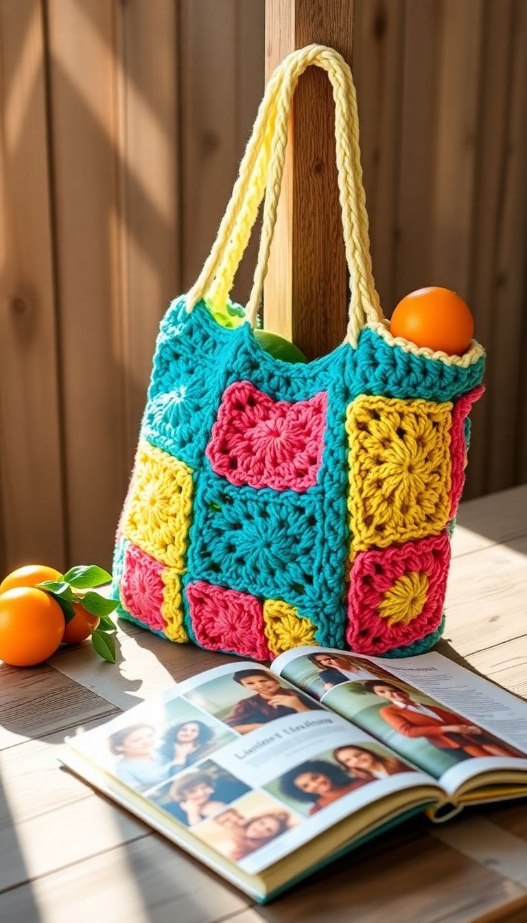 Classic Granny Square Market Bag