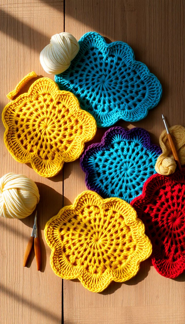 Colorful Crochet Dishcloths