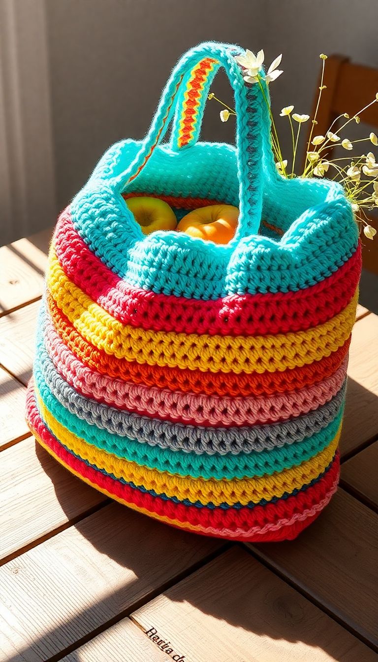 Colorful Striped Tote