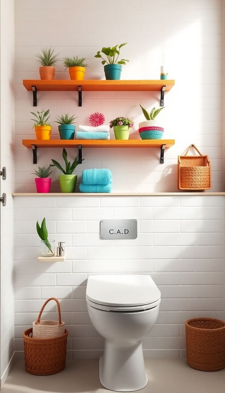 Colorful Wooden Shelves for a Fun Twist