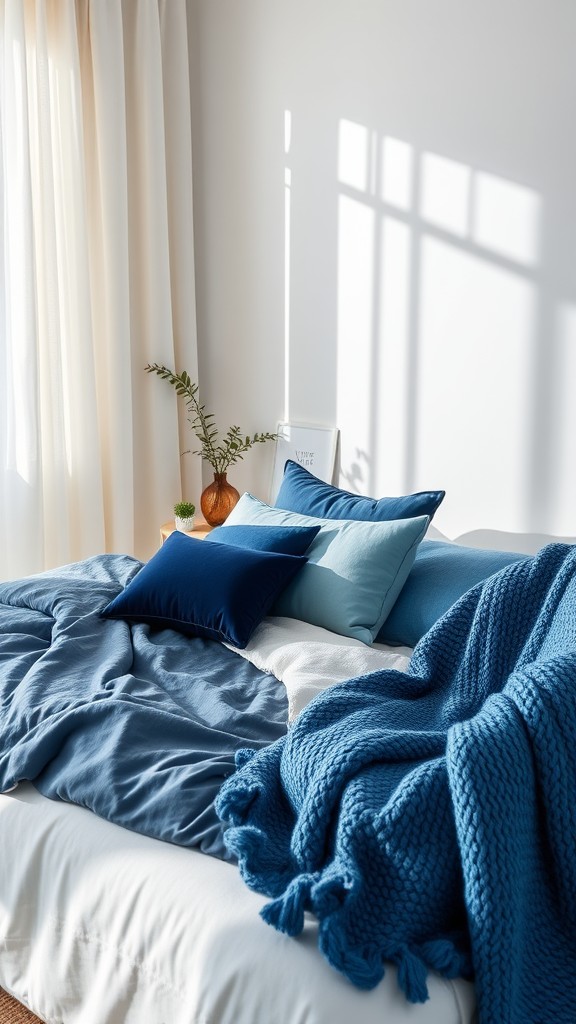 Cozy Blue Throws and Pillows