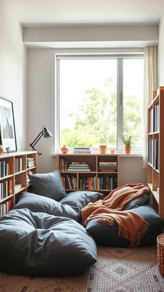 Cozy Reading Nook with Floor Cushions