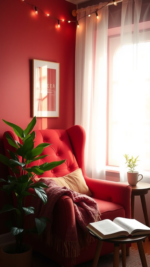 Cozy Red Nook or Reading Corner