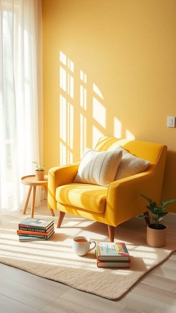 Cozy Yellow Reading Nook