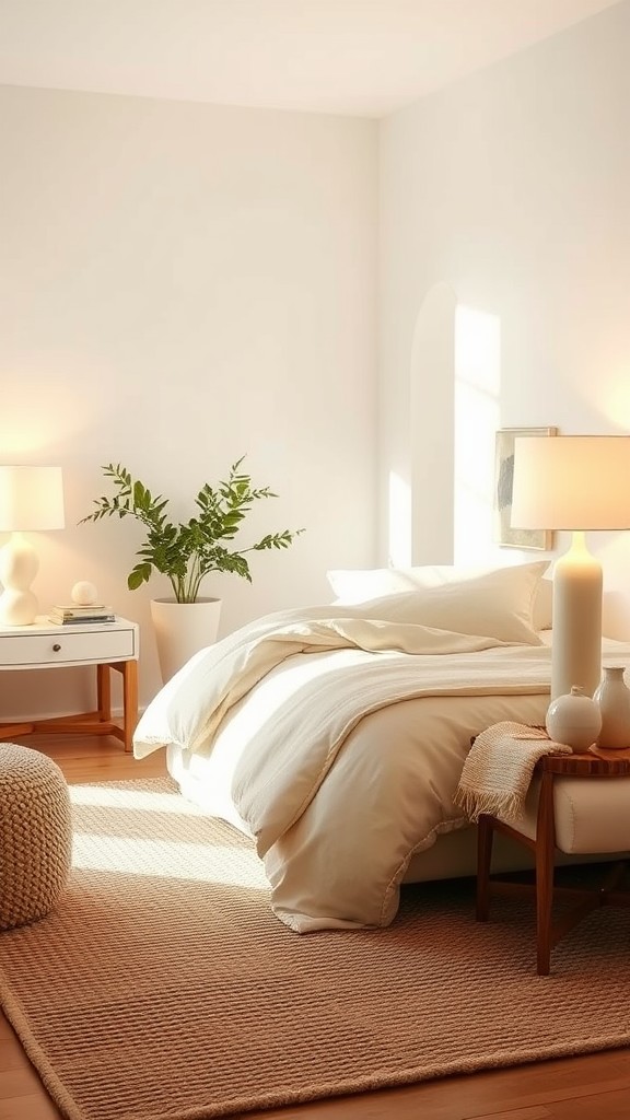 Cream Lamps with Warm Light