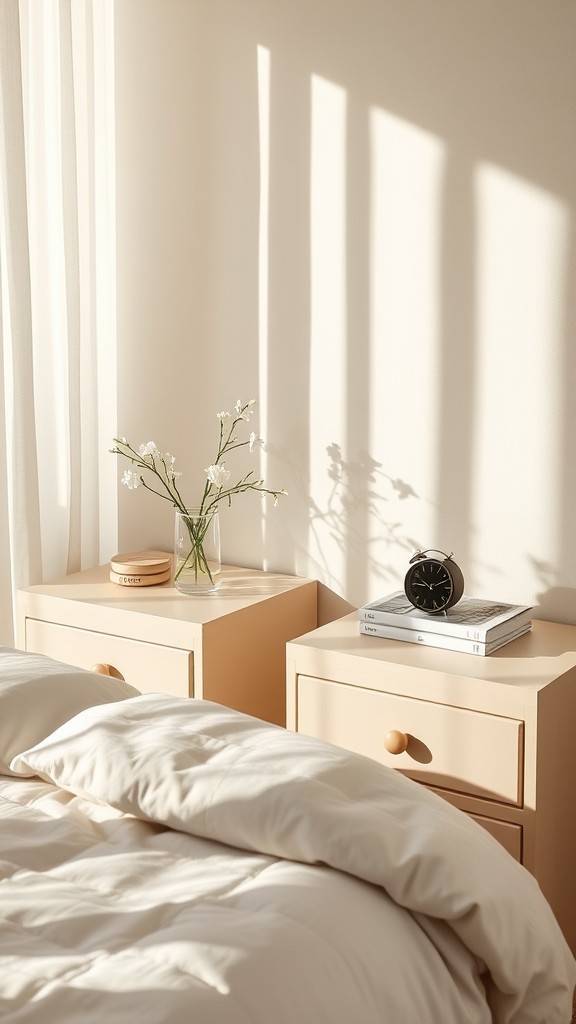 Cream-Lit Nightstands