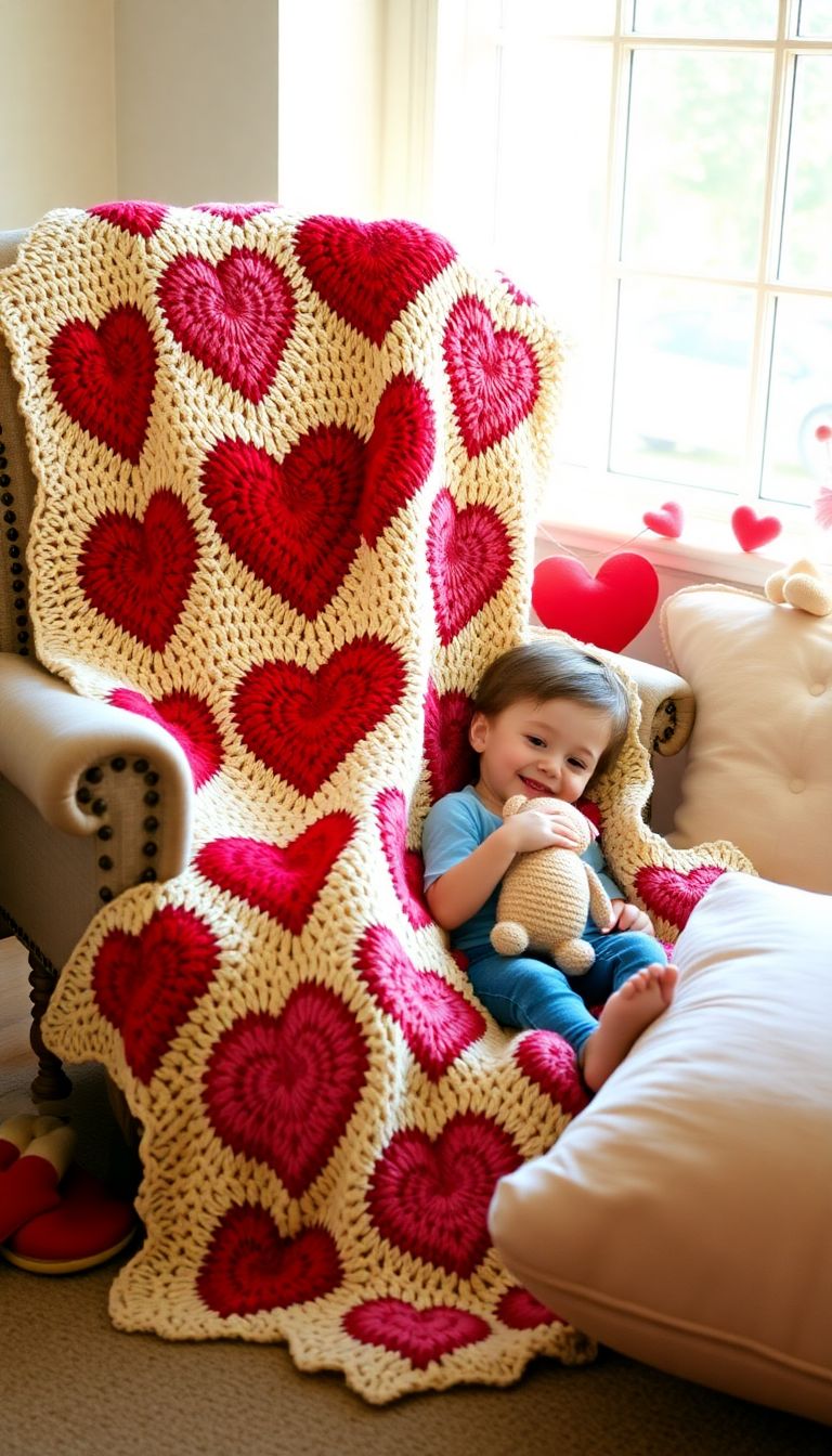 Crochet Heart Blanket