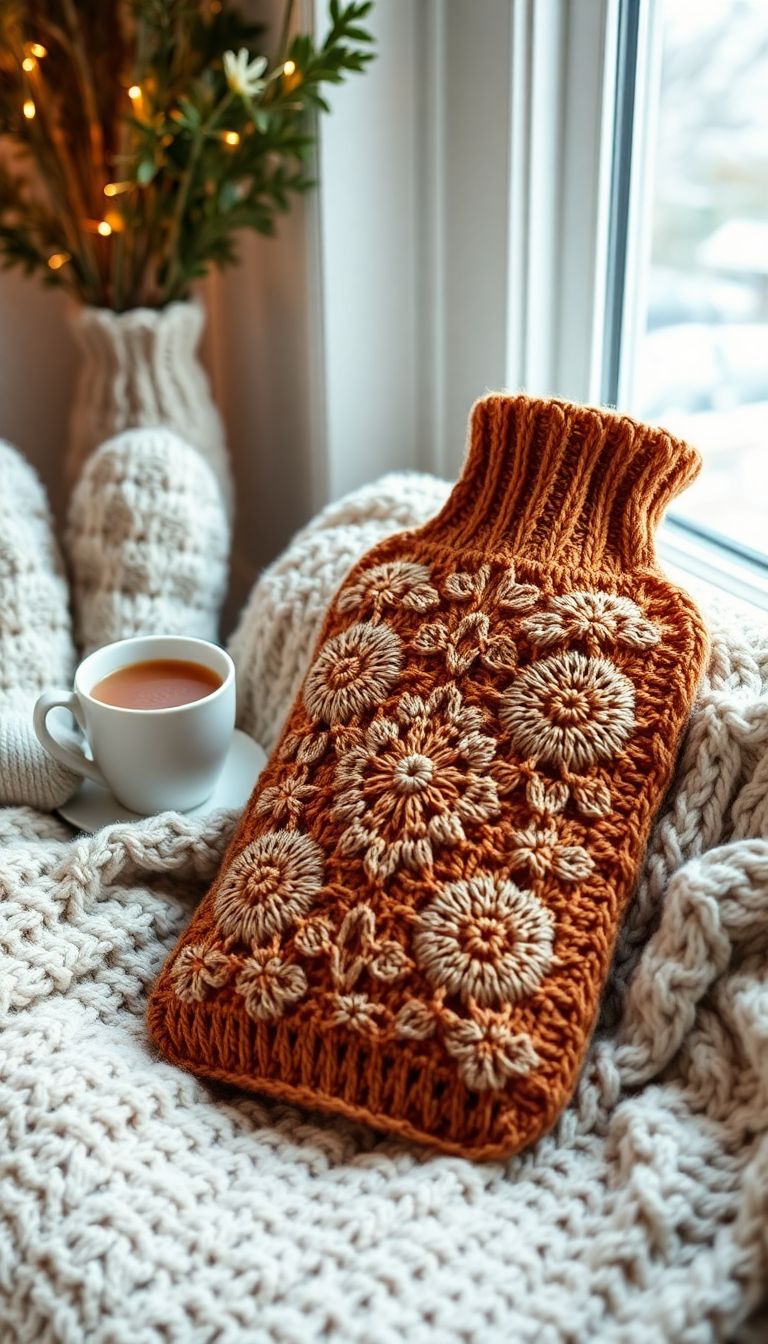 Crochet Hot Water Bottle Cover