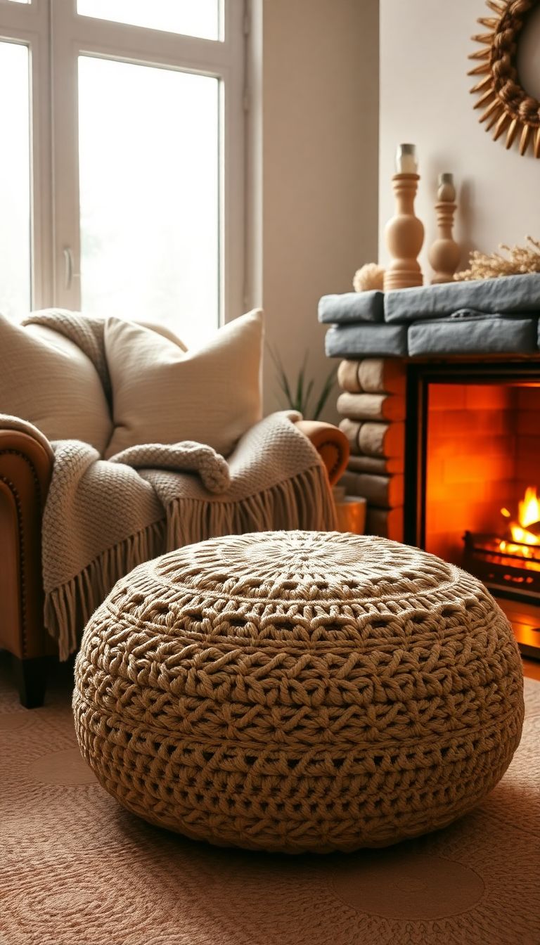 Crochet Pouf ottoman