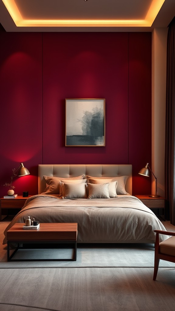 Deep Burgundy Accent Walls