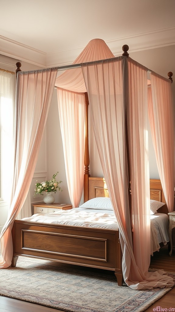 Dusty Pink Bed Canopy