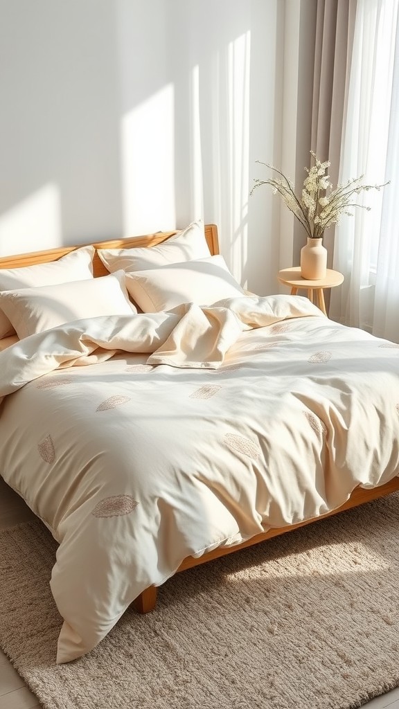 Elegant Beige Duvet Cover with Subtle Patterns