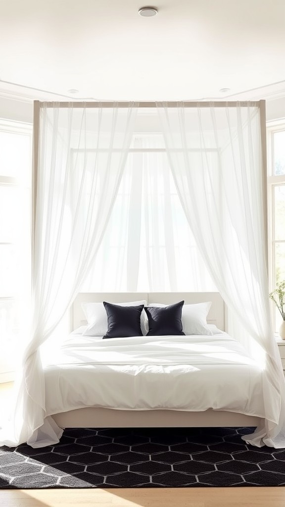 Elegant White Canopy Bed