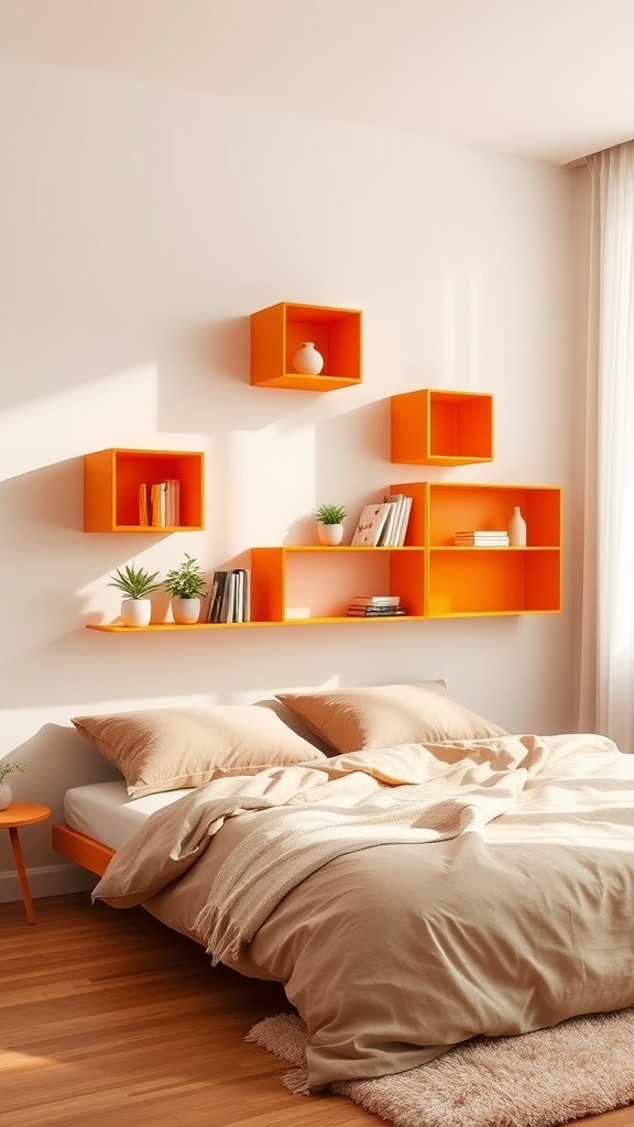 Feature Orange Shelving Units