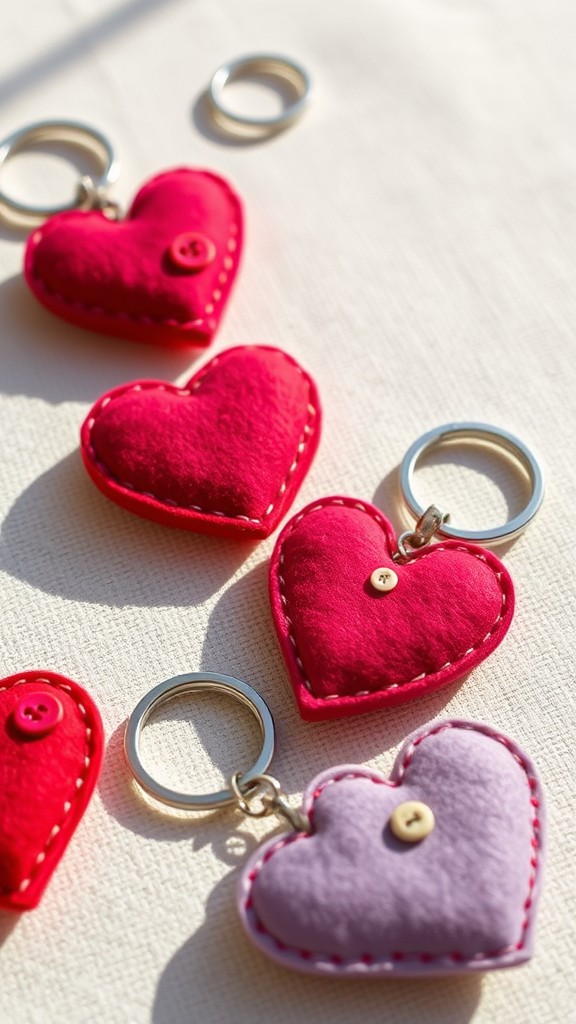 Felt Heart Keychains