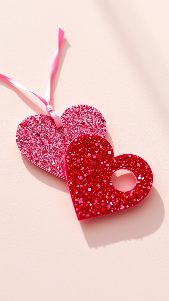 Glittery Heart Bookmarks