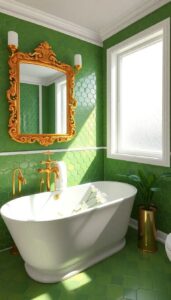 green tile bathroom ideas for a pop of color