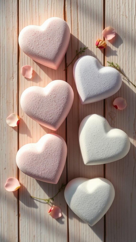 Heart-Shaped Bath Bombs