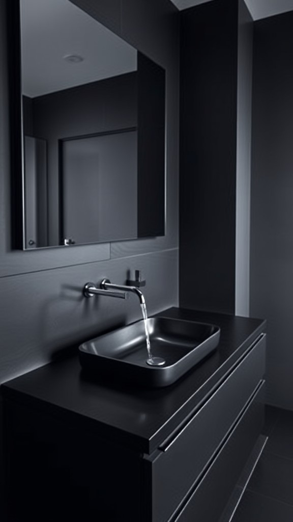 Integrated Black Sinks in Countertops